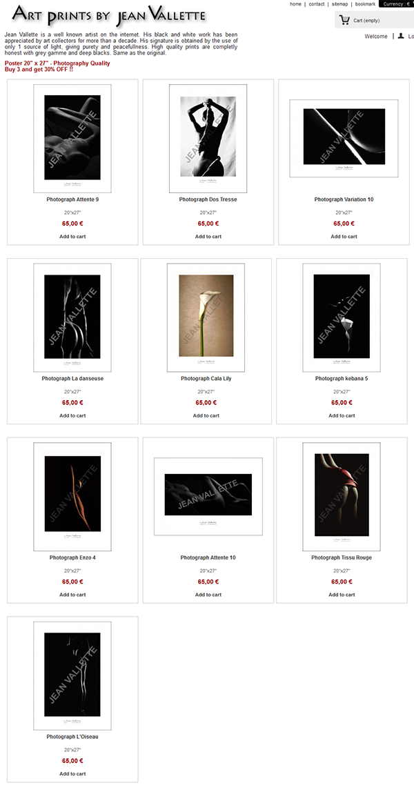 Site Marchand d'artiste, vente de posters